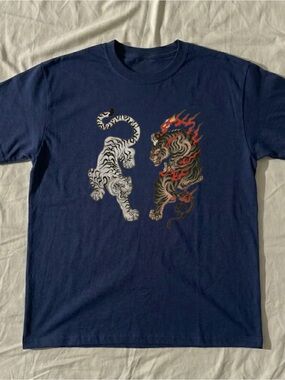 Navy with White & Black Flame Tigers